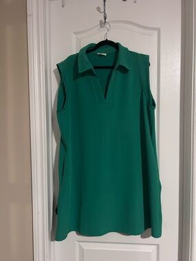 entro Sleeveless Collared dress - Emerald Green